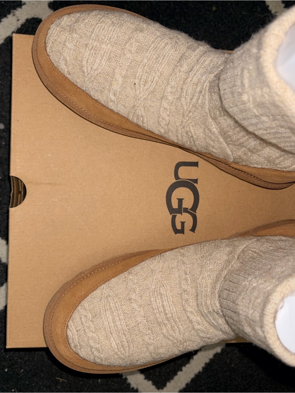 UGG Women's Knit Cable Booties - Light Beige/Tan